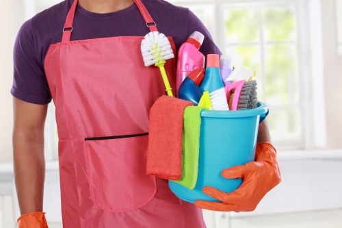 Professional sofa cleaning in a living room setting