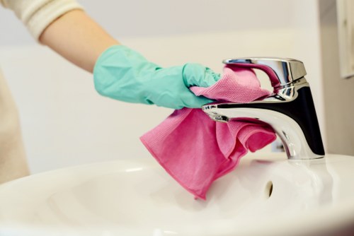 DIY oven cleaning supplies including baking soda and vinegar