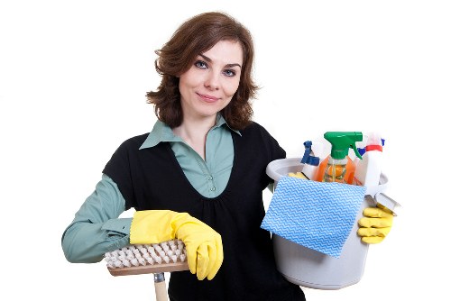 Bedroom cleaning setup for a thorough deep cleaning routine