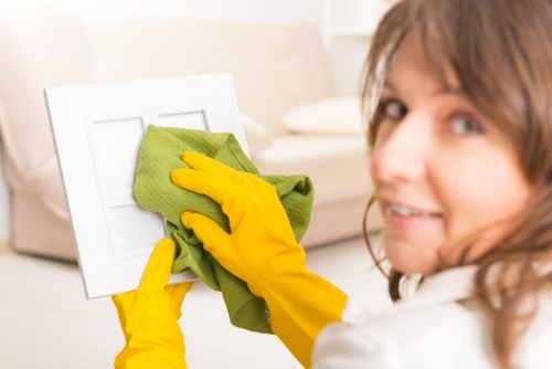 Business interior kept spotless through professional commercial cleaning